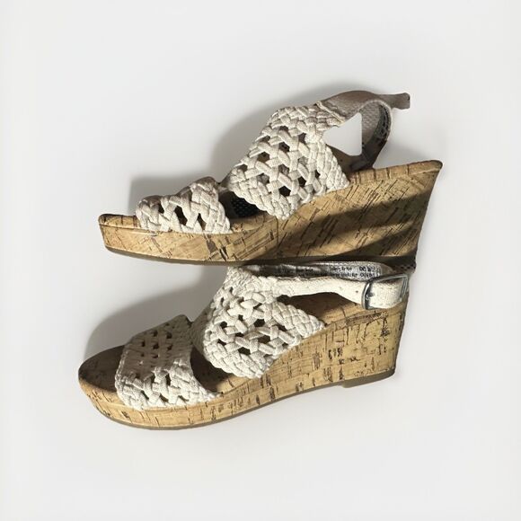 SO Adriene Girls Chunky Wedge Peep Toe Strappy Sandals Size 13 - Picture 2 of 8